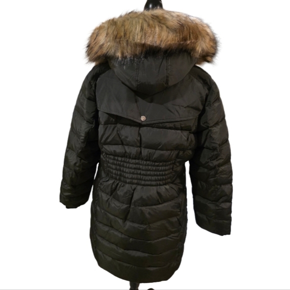Michael Kors Dark Hunter Green WARM COZY Puffer Coat with Fur Hood Size XL NEW - Picture 5 of 12